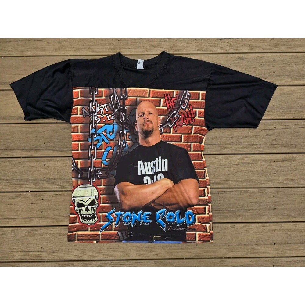 Vintage WWF Stone Cold Steve Austin 3:16 1999 Brick Wall Jersey TShirt Large